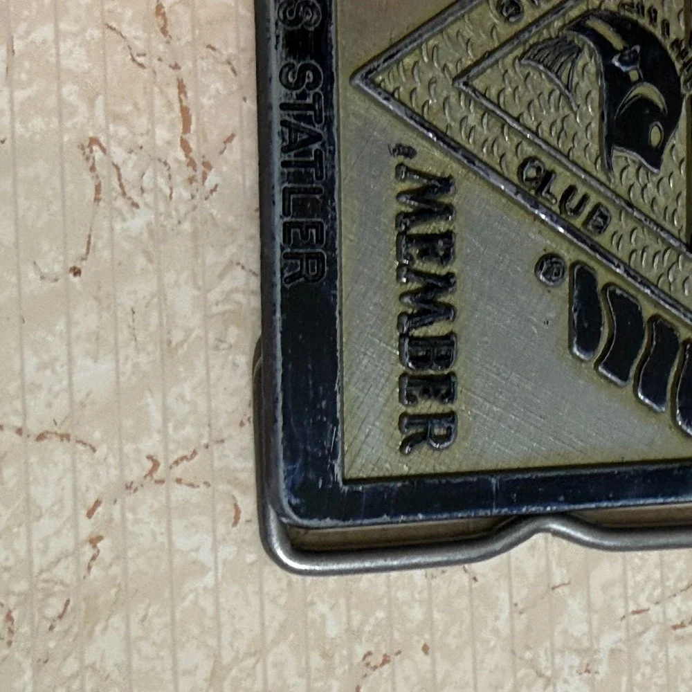 Vtg North‎ American Fishing Club Life Member Belt Buckle Engraved Name